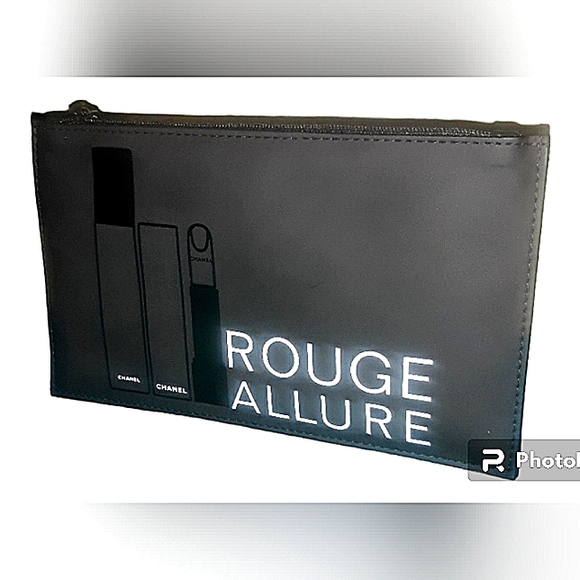 CHANEL AUTHENTIC ROUGE ALLURE COSMETIC POUCH BUNDLE W SHOPPING BAG NWOT - Picture 4 of 7